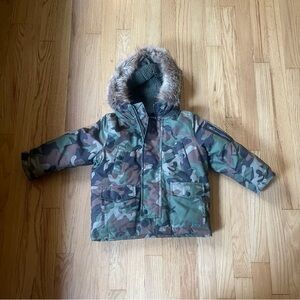 Polo by Ralph Lauren Kids Camouflage Puffer with Fur Hood